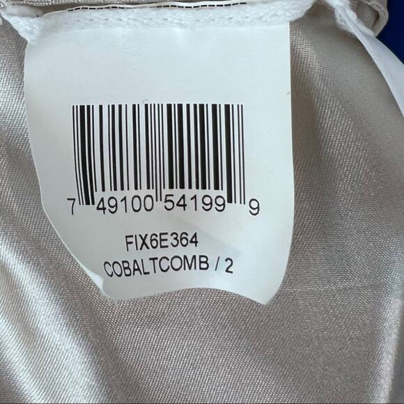 BCBGMaxAzria Cobalt Combo Draped Maxi Dress Size 2 - Picture 15 of 16